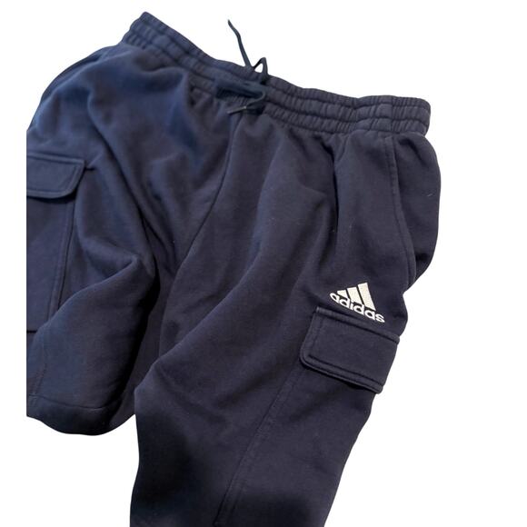 Adidas Men's Essentials French Terry Cargo Shorts-Navy Size XL - Picture 2 of 7